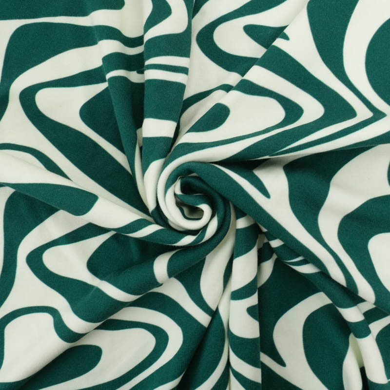 Sweat Imprimé Wavy Vert Forêt Envers Doudou - Maison Klem